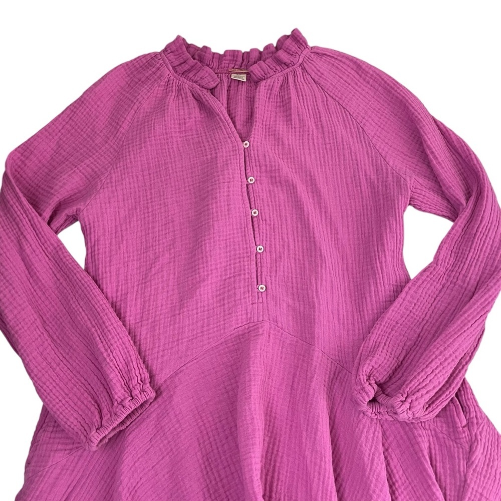 Magaschoni Organic Cotton Gauze Rosebud Pink Mini‎ Dress - Picture 6 of 13